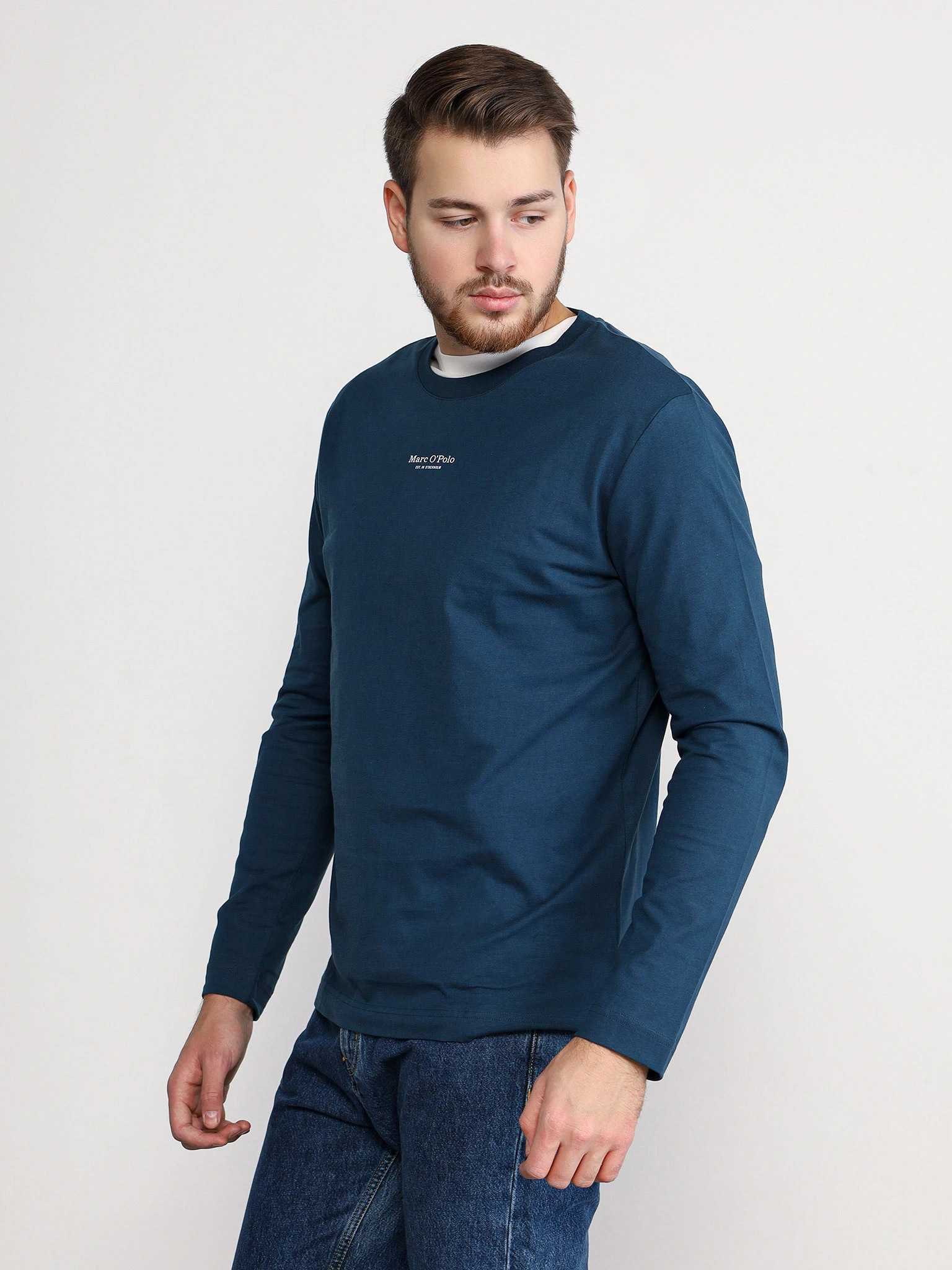 Футболка синего цвета из хлопка